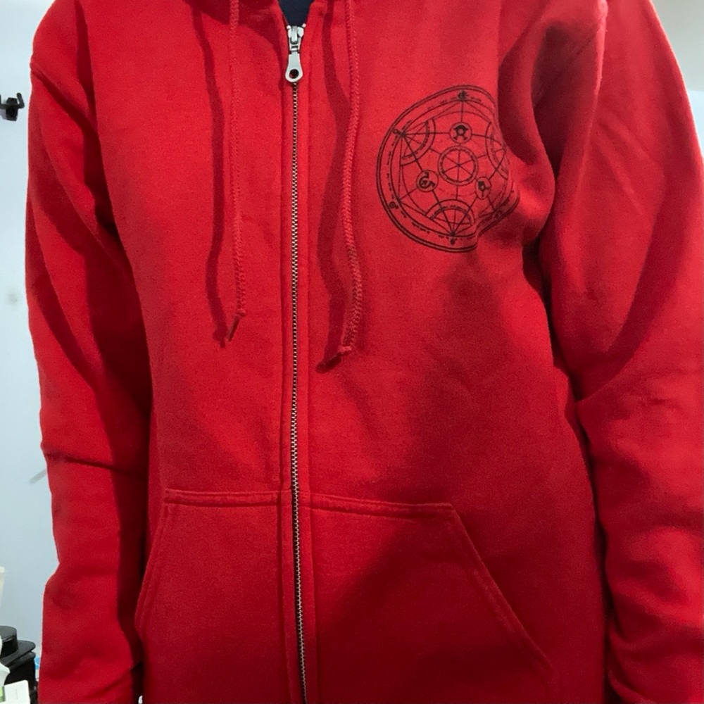 fullmetal alchemist red zip hoodie